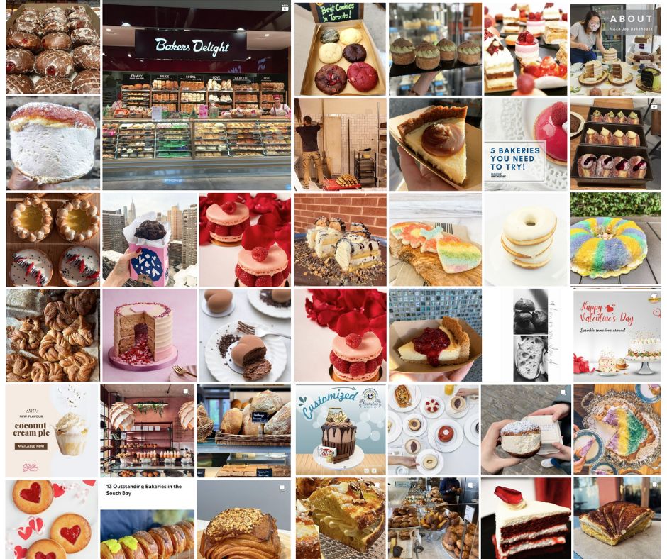 Image of different bakeries showing different content that you can use as references
